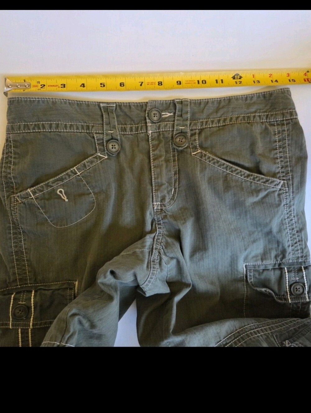 Eddie Bauer Women's Green Cargo Capri Pants Cotton Twill Size-2 - Picture 9 of 12
